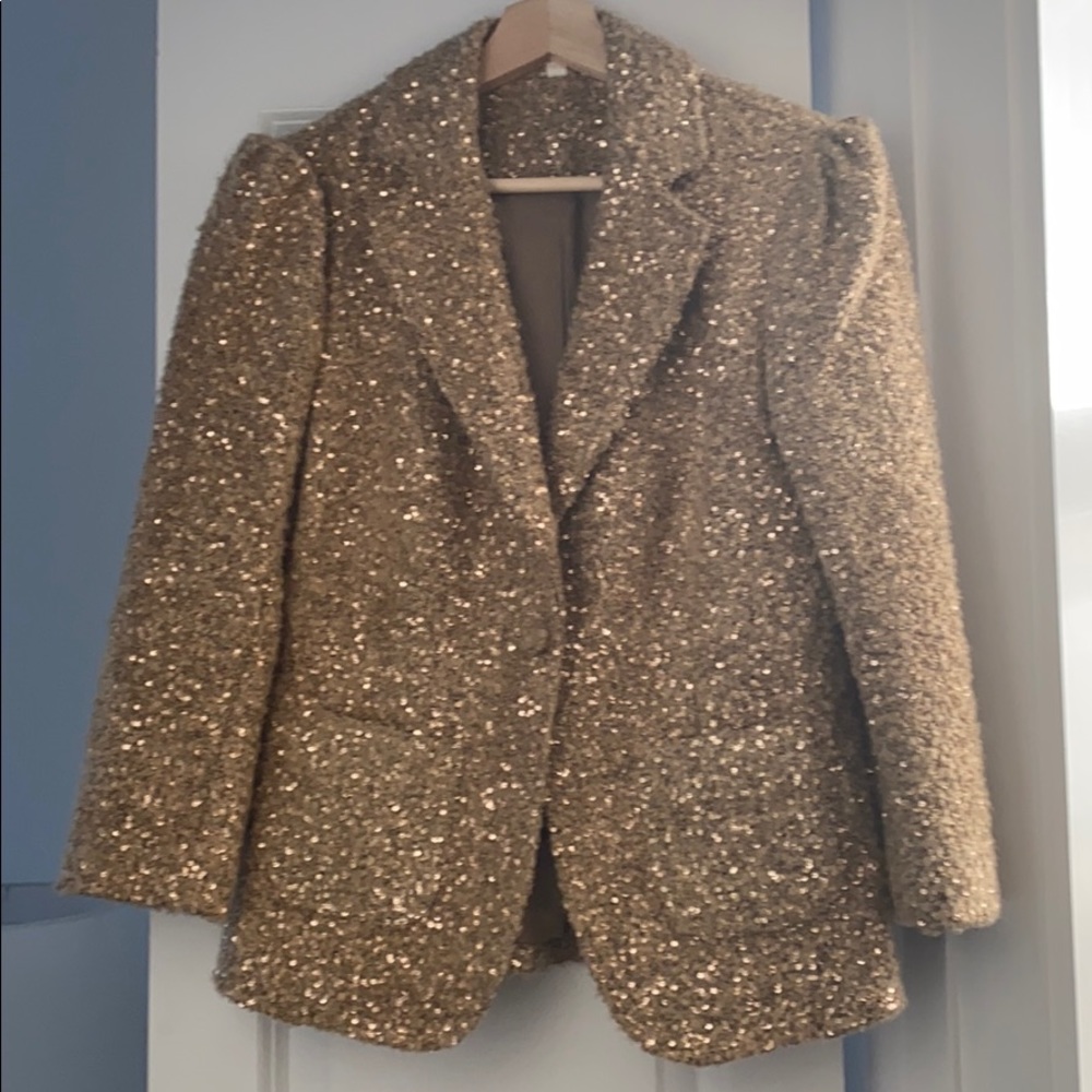 Gold sequin blazer